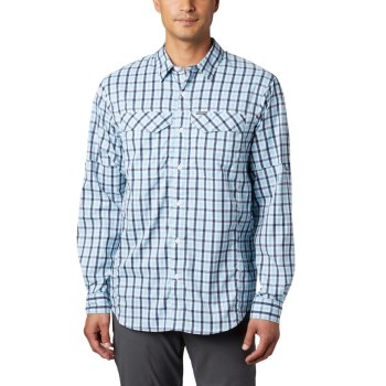 Columbia Silver Ridge Lite Plaid Long Sleeve, Camisa Azul Marino Para Hombre | 713609-YFM